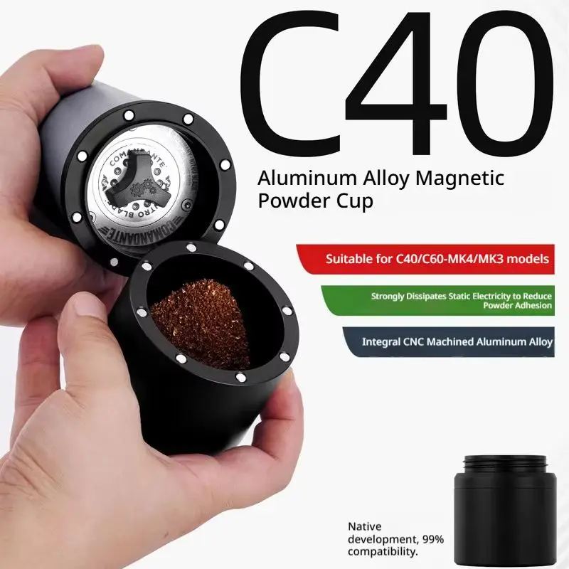 Lunar Nest Strong Magnetic Aluminum Coffee Powder Cup For Comandante C40 C60 Mk4 Mk3 Hand Coffee Grinder Upgrade Accessory