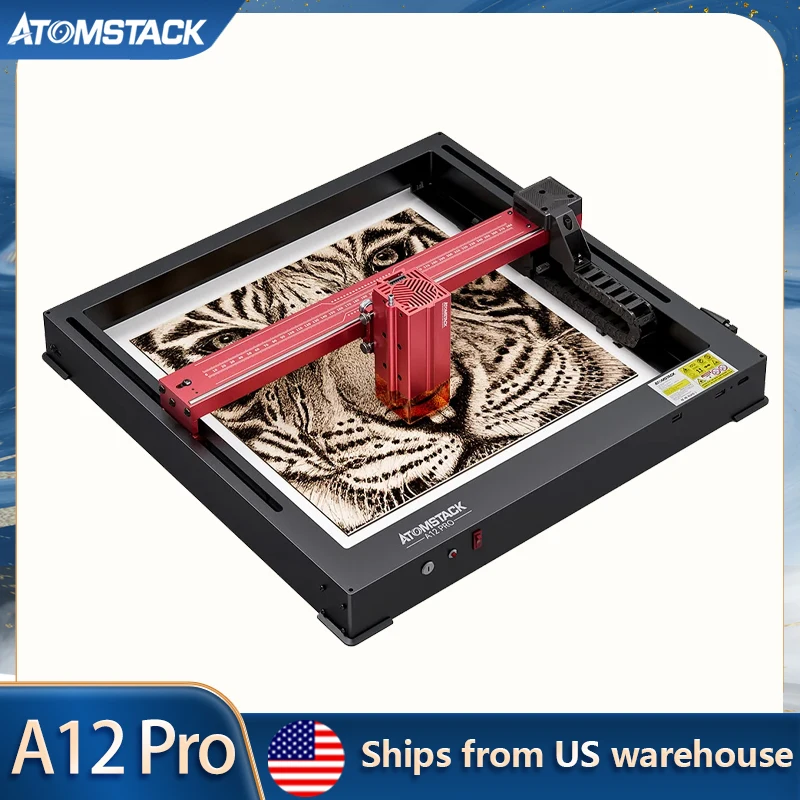 ATOMSTACK A12 Pro Laser Engraving Machine 12W Optical Power Laser Engraver Cutter 370x310mm Offline Engraving Installation-Free