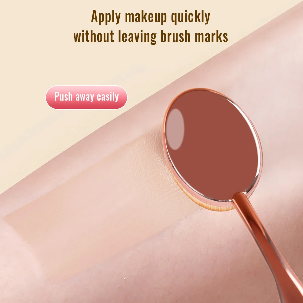 1개입 칫솔형 파운데이션 메이크업 브러쉬 휴대용 타원형 나일론 헤어 화장품 무결점 어플리케이터 리퀴드 크림 블렌딩 도구