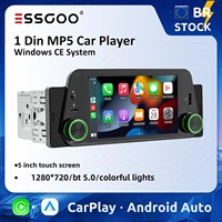 ESSGOO 5 Inch Wireless Carplay Car Radio 1Din MP5 Player Autoradio Stereo Touch Screen 1280x720 Universal Multimedia Player