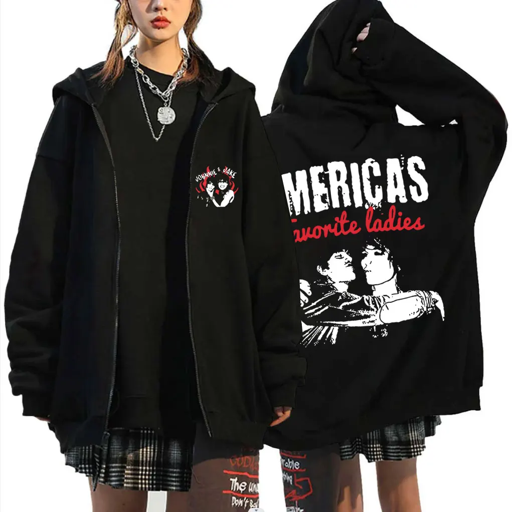 

America's Favorite Ladies Jake Webber and Johnnie Guilbert Zipper Hoodie Men's Women Fashion Casual Oversized Zip Up Jacket Coat