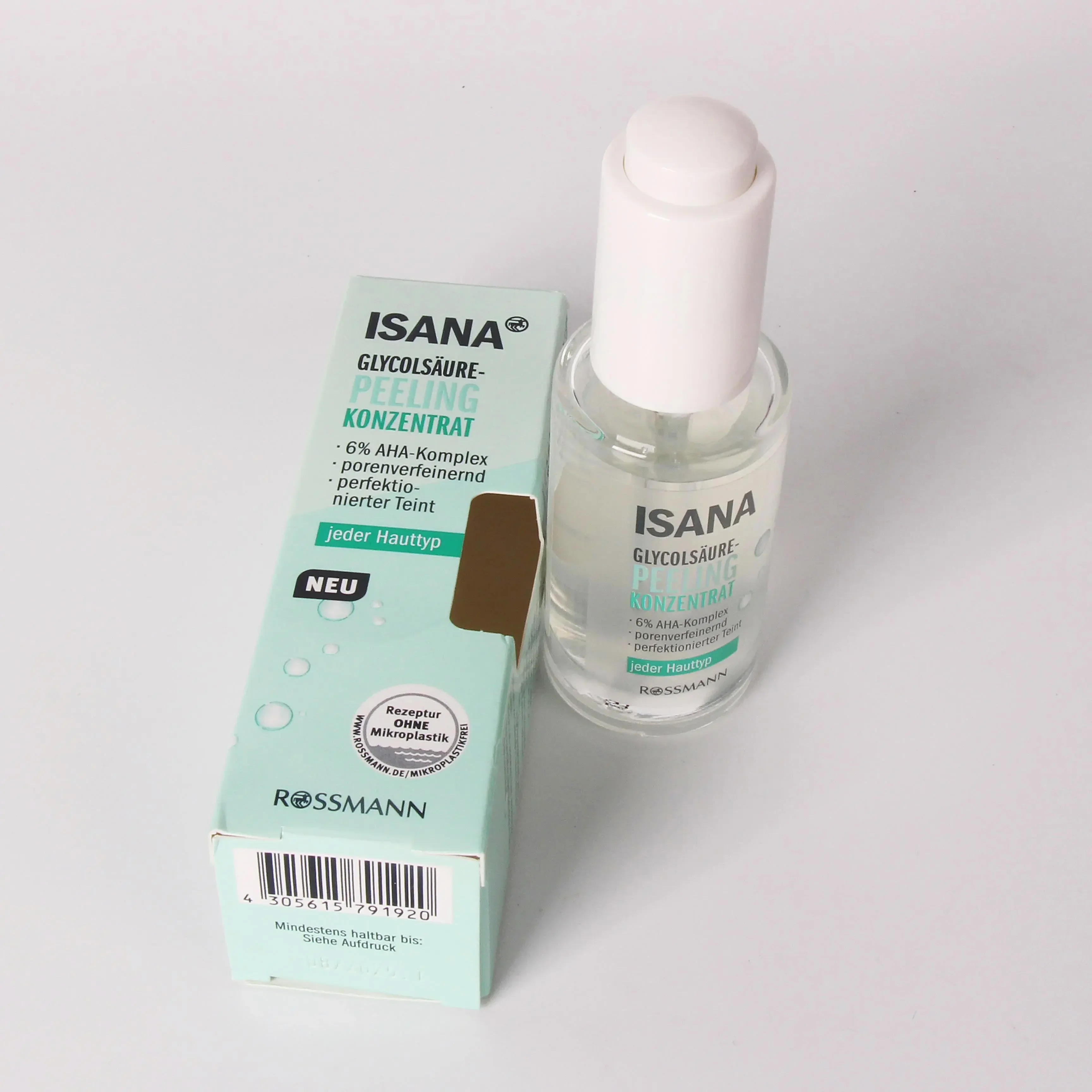Original Germany Isana 6% AHA Fruit Acid Face Serum 30ml Acne-treatment Exfoliator Remove Blackheads Shrinking Cleansing Pores
