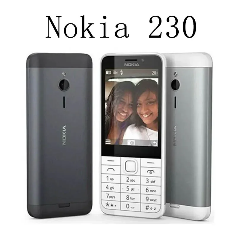 

Nokia 230 (Original Unlocked) Dual Sim GSM 900/1800 Button 2MP MP3 2.8" Mobile Phone Arabic Russian Hebrew Keyboard