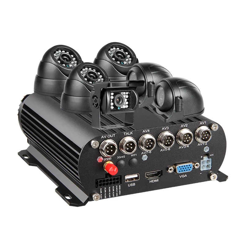 8 Channel 1080N AHD Real-time Monitoring Mobile HDD DVR Kit with 6 IR for Truck/Bus/Van/RV
