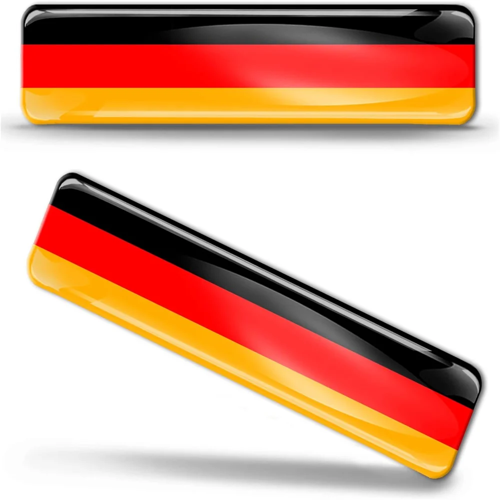 2 X 3D Domed Silicone Stickers Decals Germany National German Flag Car Motorcycle Helmet F 9