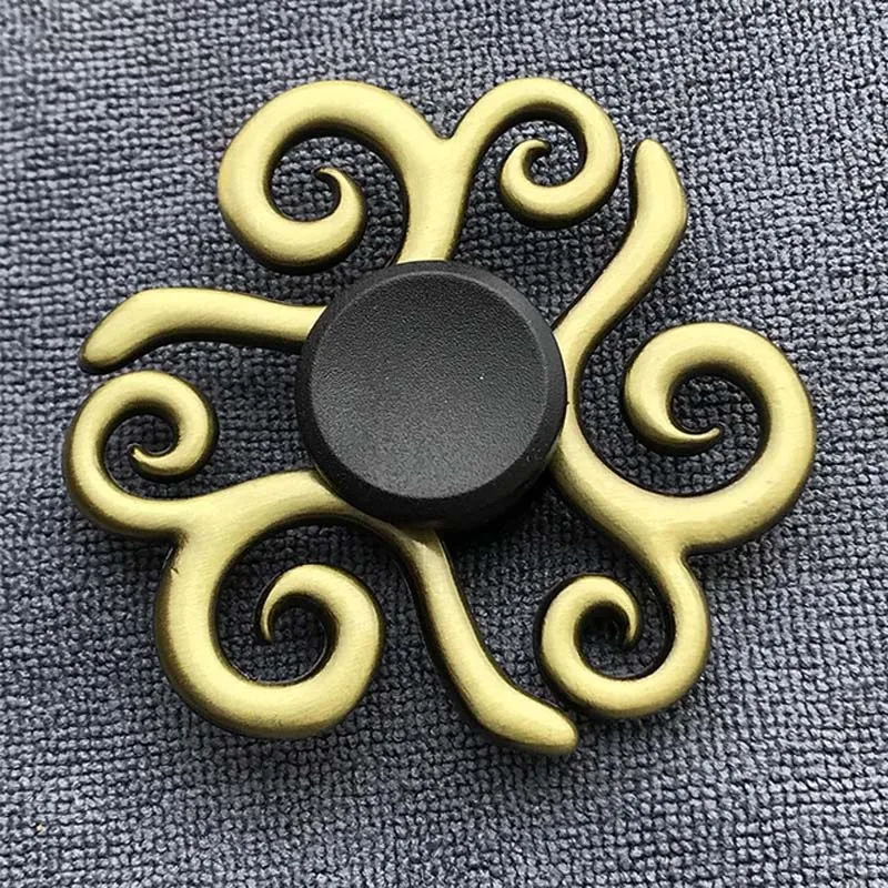 Alloy Metal Hand Spinner Stress Relief Decompression Toy For Kids Adults Fingertip Gyro(Bronze) Toys Fidget Finger Spinner