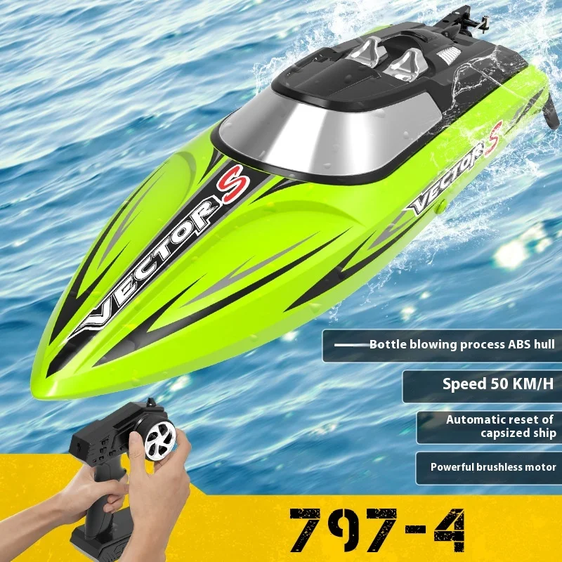 Olans Remote Control Boat Brushless Motor 50km High-Speed Remote Control Speedboat Water Electric Remote Control Boat Toy Gift