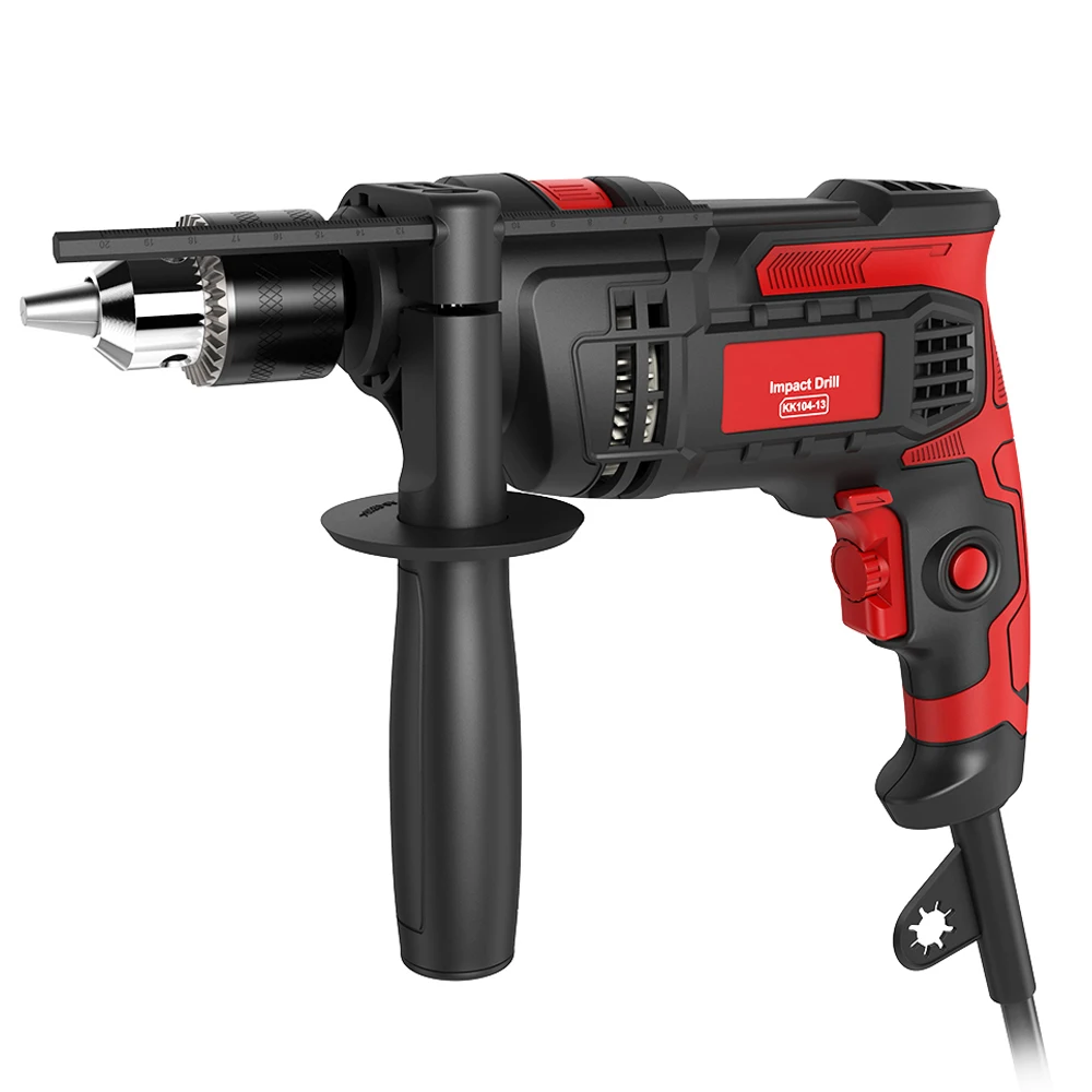 Schlagbohrmaschine 850W 3000 U/min Hand-Elektrobohrer mit 360° Drehfunktion °   Rotierender Handhammer und Bohrer 2-in-1 mit Tiefenfunktion