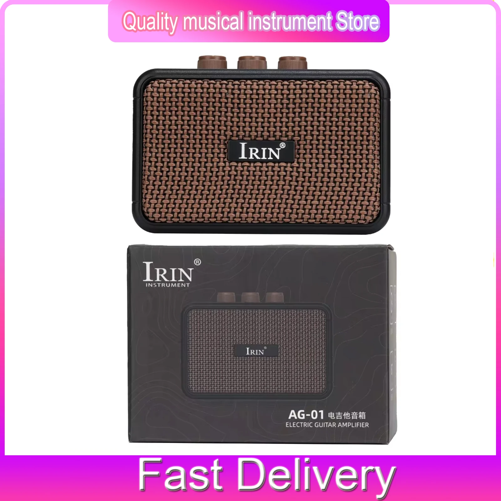 

Гитарный усилитель IRIN AG-01 с Bluetooth, портативный мини-усилитель, усилитель для электрогитары, выходная мощность 5 Вт, запчасти для гитары