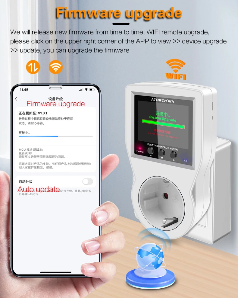Imagem -02 - Tuya Vida Inteligente Wifi Tomada Digital Medidor de Energia Freqüência Controlador Tempo Elétrico Amp Kwh Interruptor Remoto Watmeter ac 220v