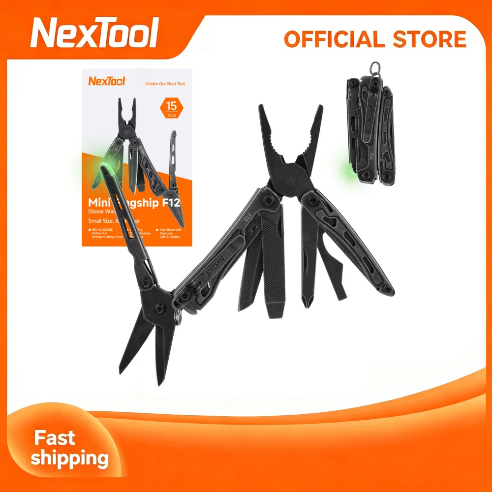 NexTool Mini Flagship F12 15-in-1 Multitool Vouwbare EDC Handgereedschap Schroevendraaier Mini Tang Vijl Schaar Flessenopener Buitengebruik