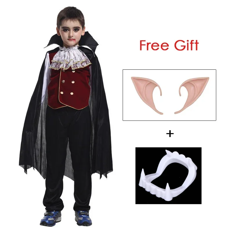 Halloween Kids Children Count Dracula Gothic Vampire Costume Fantasia Prince Vampire Cosplay For Boy Boys