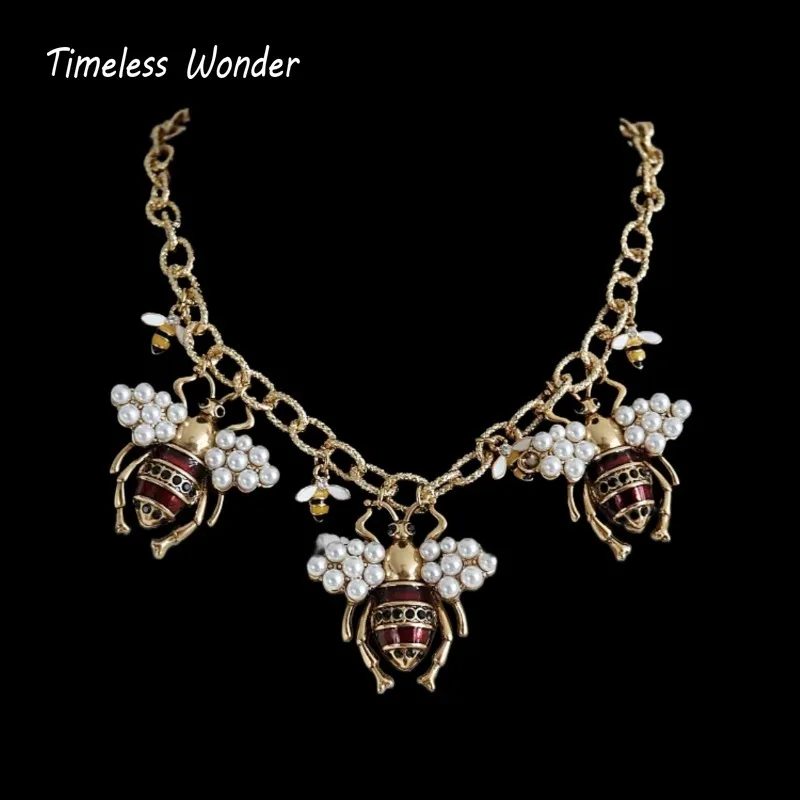 

Вневременное чудесное необычное эмалированное циркониевое ожерелье в виде пчелы для женщин, дизайнерские ювелирные изделия, модный арт-деко, винтажное сладкое 4526