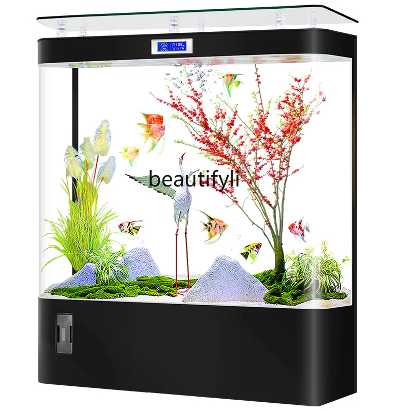 Hot Bending Integrated Molding Fish Tank Living Room New Home Floor Wall Intelligent Ecological Aquarium