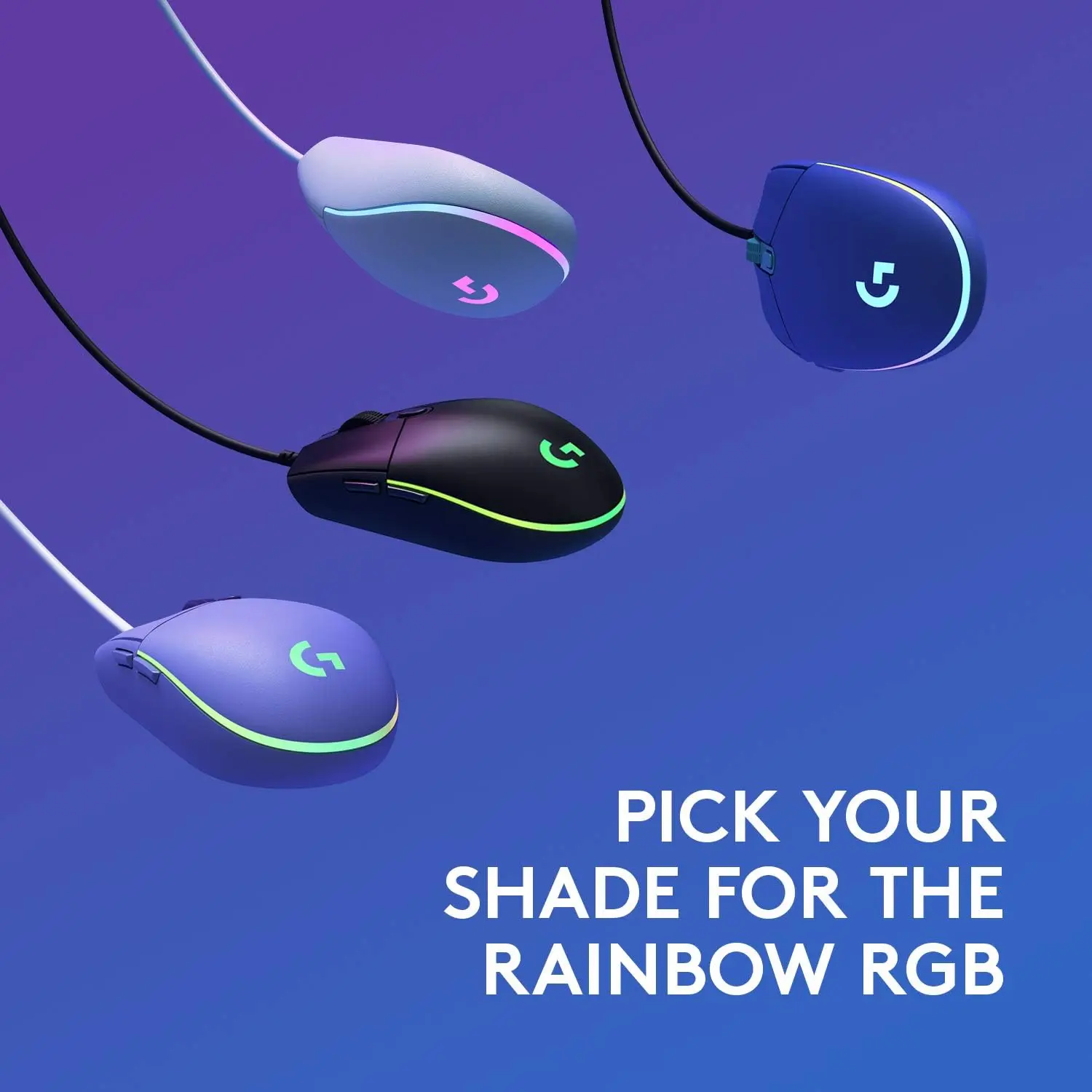 ماوس الألعاب Logitech G102/G304 - Lightsync RGB، مستشعر عالي الدقة، 6 أزرار قابلة للبرمجة، تصميم خفيف الوزن 85 جرام،