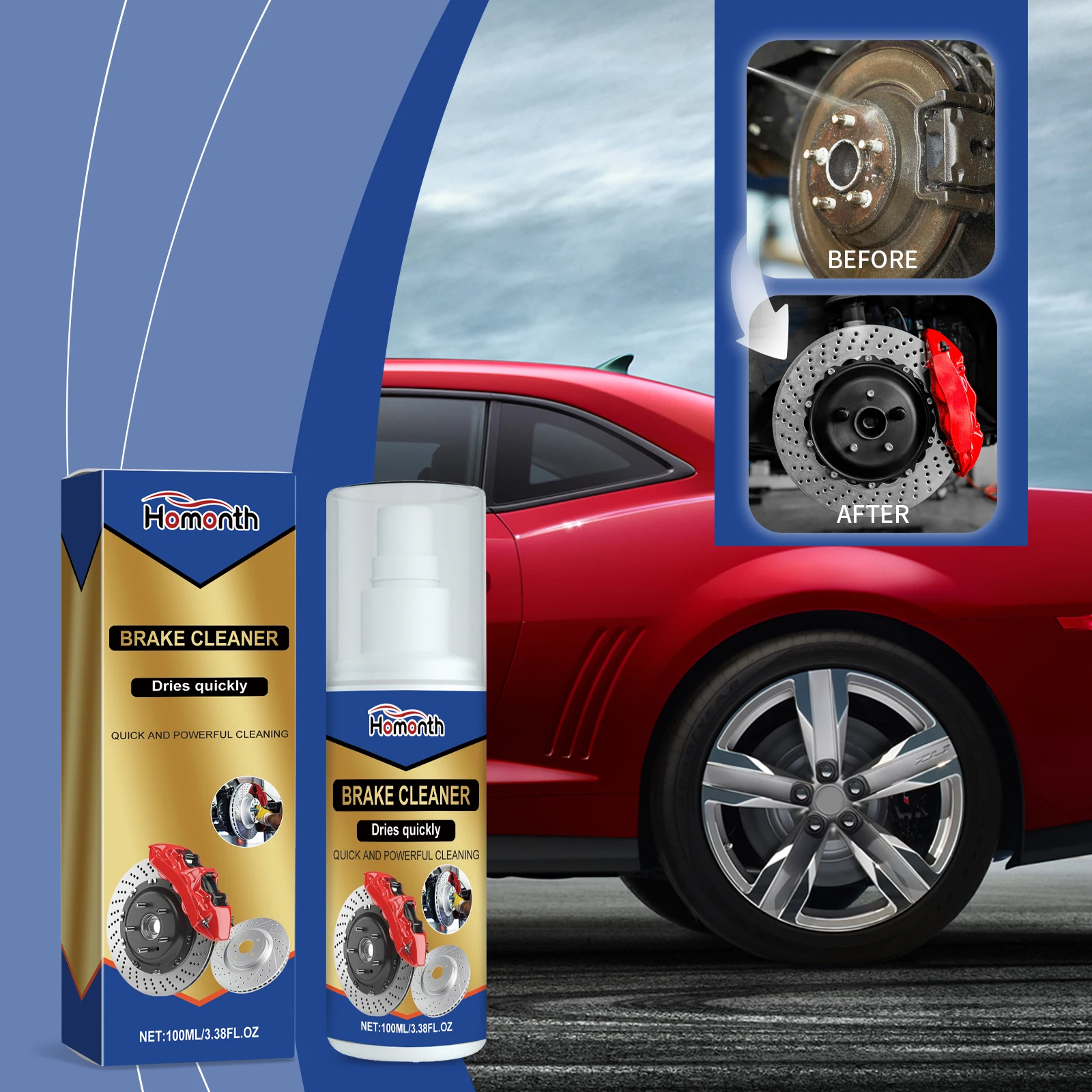 Automotive Brake Cleaner Rust Removes Extends Brake System Lifespan High-Performance Brake Polishing Refurbish Car Maintenance