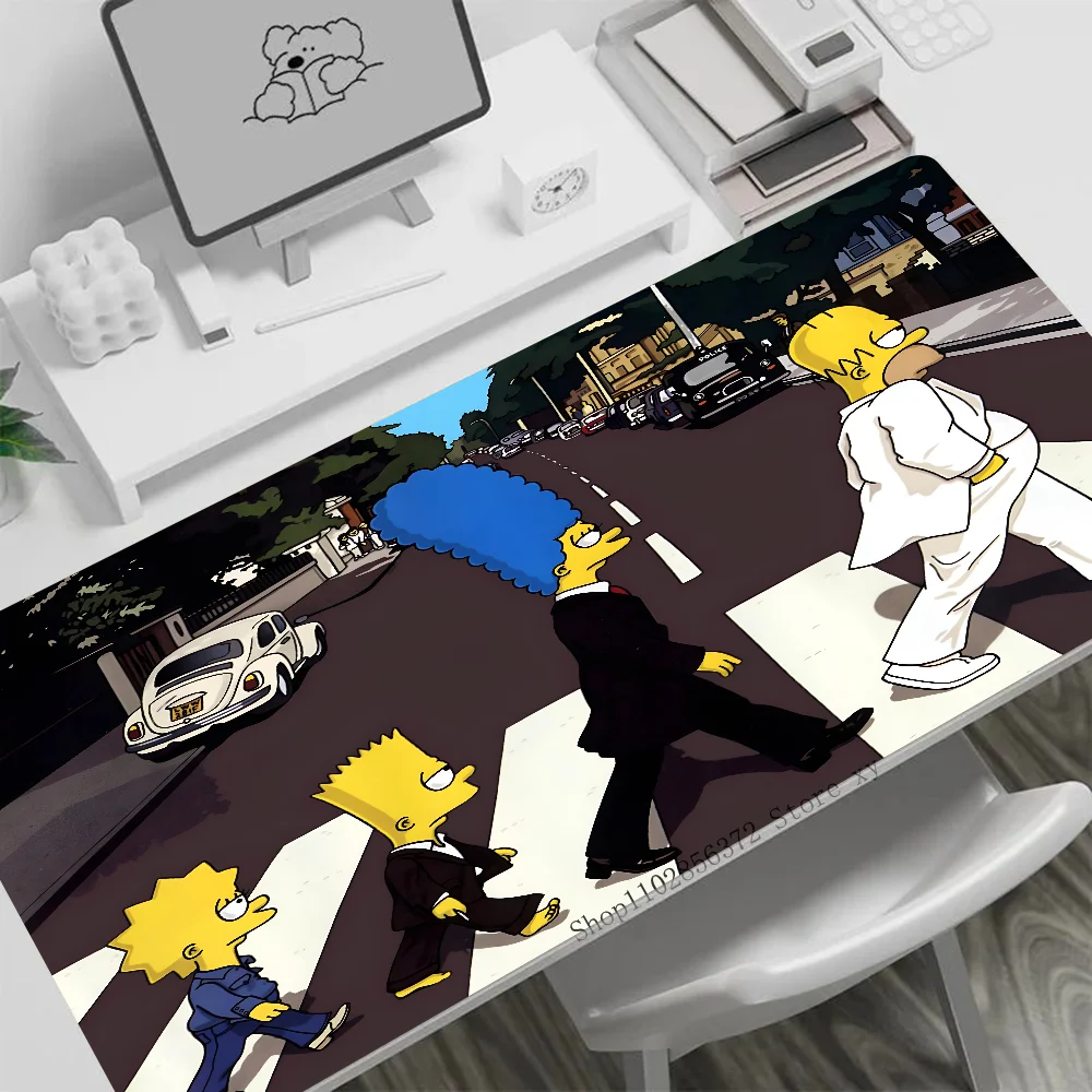 S-Simpson Mousepad Large Gaming Mouse Pad LockEdge Thickened Computer Keyboard Table Desk Mat