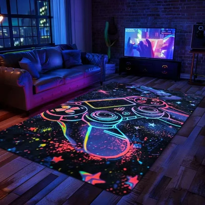 Creative Cool Gamepad Star Carpet for Bedroom E-sports Room Decor Bedside Large Area Non-slip Floor Mat Indoor Entrance Doormat