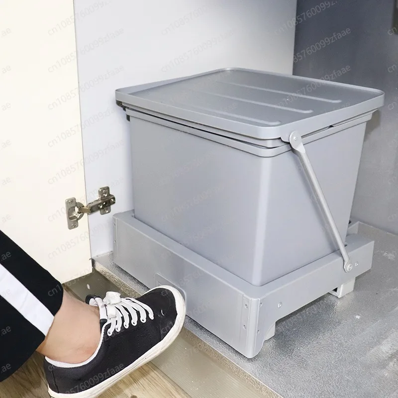 pop-up built-in trash can, hidden installation of cabinets, classified storage in kitchen