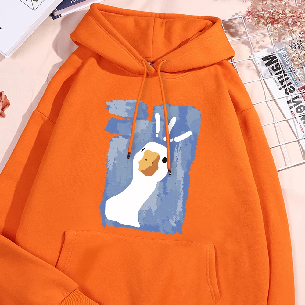 Graffiti-Art Confused Duck Printed Men Hoodie Fashion Big Size Hoody Loose Casual Hoody Korean S-Xxl Female Clothing view 4