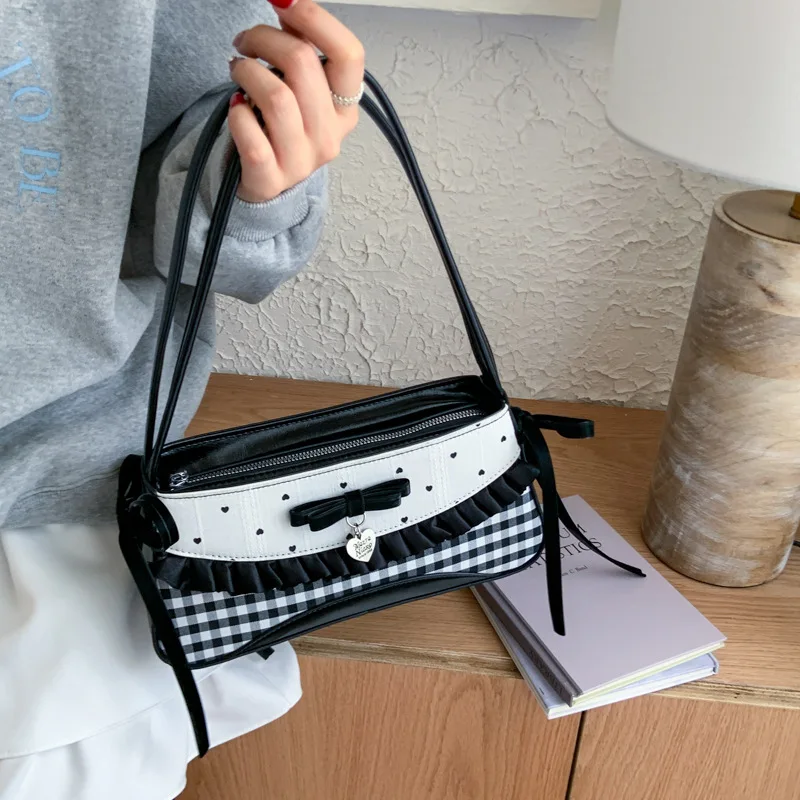 

2025 Womens Chic Commuter Purse Underarm Shoulder Bag with Bow Detail Summer Hand Carry Tote for Office