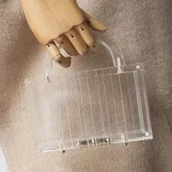 New Trendy Handbag Brand Fashion Women Handbags Transparent Acrylic Luxury Party Prom Evening Bag Woman Casual Box Clear Clutch