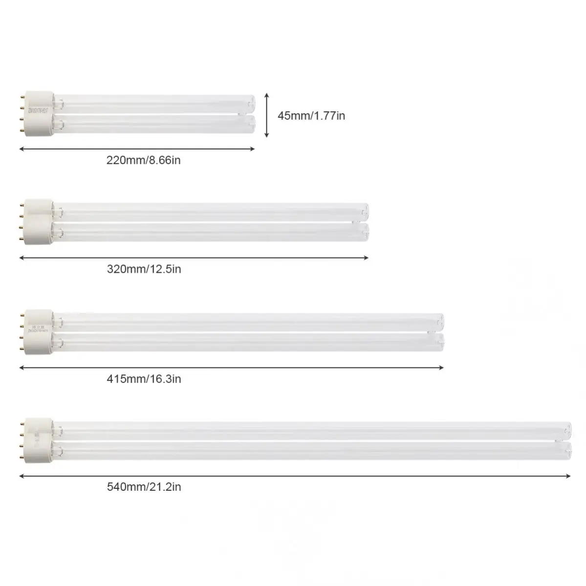 Lampe à tube ultraviolet 2G11, 4 broches, 18W, 24W, 36W, 40W, 55W, lampe de purification UVC pour salon