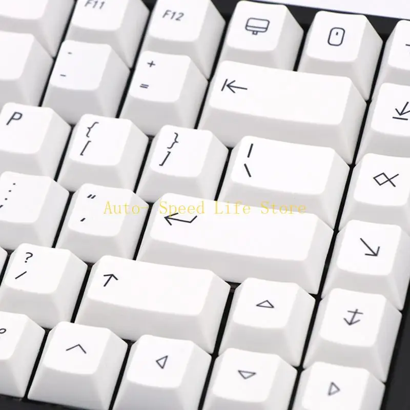 

02DA Minimalist White Keycaps Set 140-Key for Mechanical Keyboard Keycap PBT Dye Sub