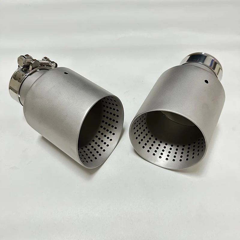 1pcs Car Accessories Exhaust Nozzle Matte 304 Stainless Steel Car Muffler System AK Car Muffler Trim view 6