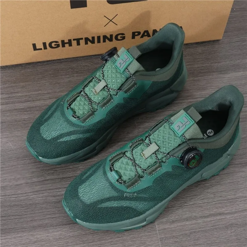 

Professional Trail Running Shoes Men Black Green Outdoor Sports Shoes Man Quick Lacing Walking Shoes Mens Training Shoe