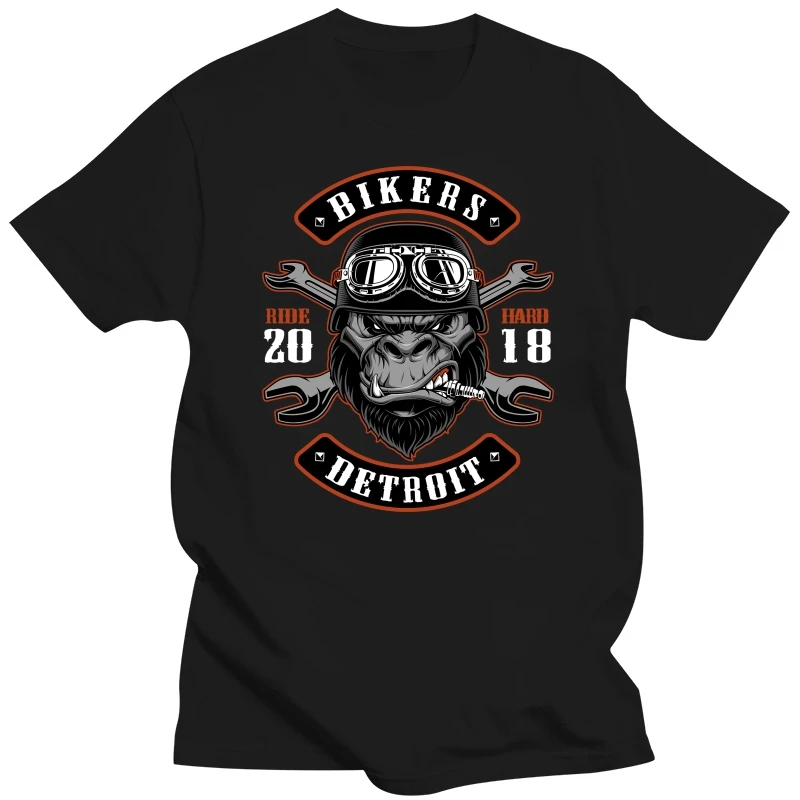 Motorcycle Biker Detroid Gorilla Rider Funny Tee Men's T-Shirt