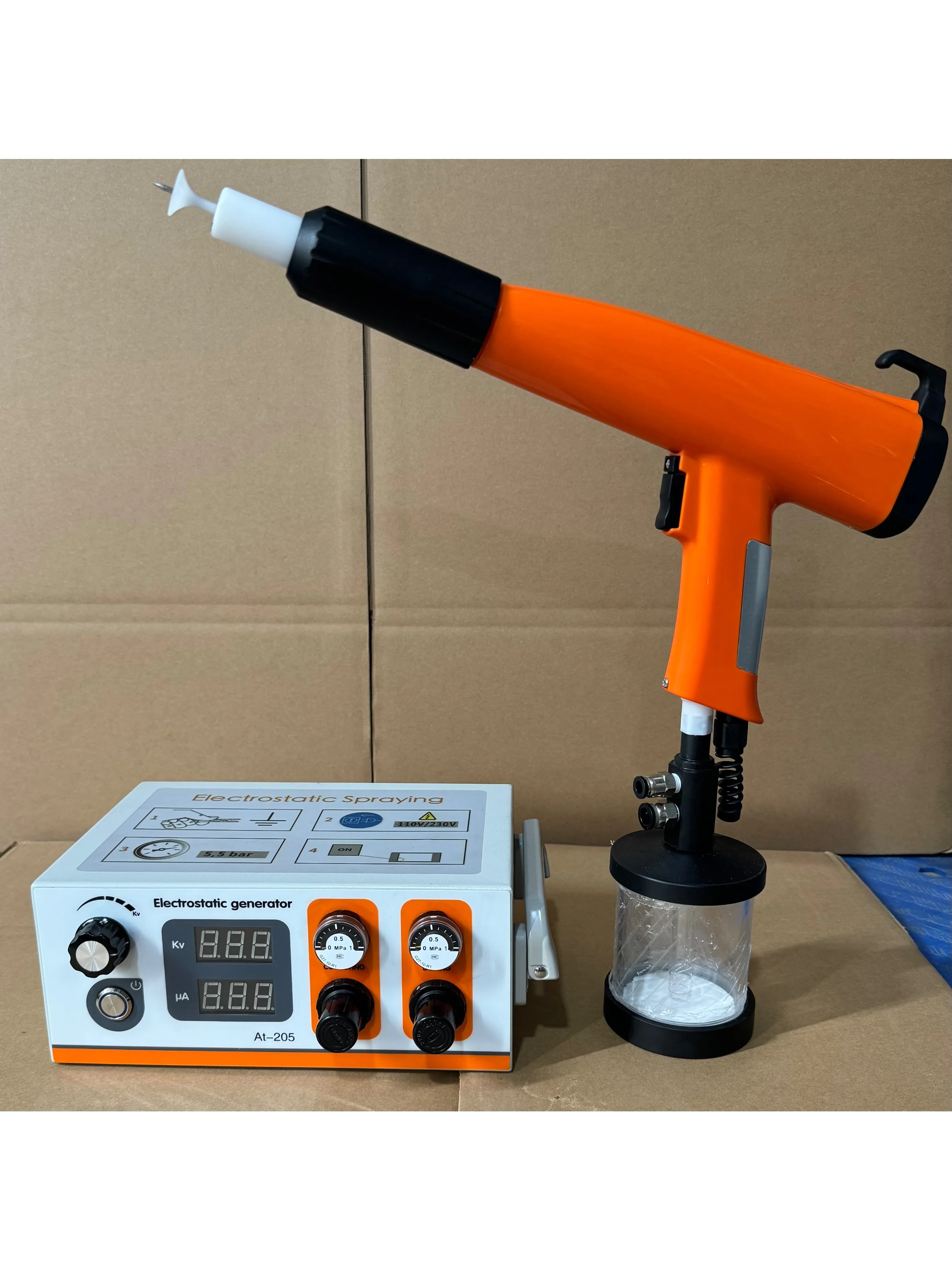Digitale elektrostatische generatormachine en handmatig poedercoatingspuitpistool met poedertesttrechterbeker - afbeelding 2