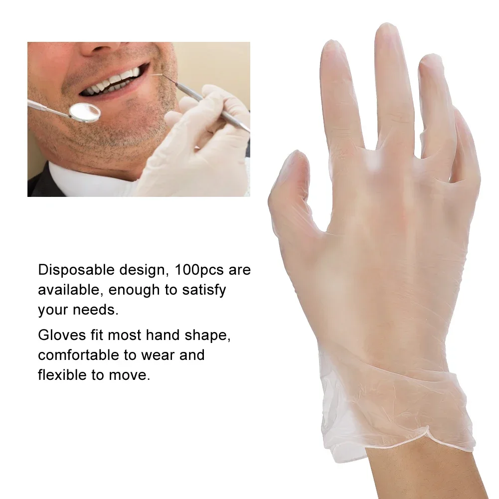 100Pcs Dental Food Grade Beauty Salon Home Gloves Reduce Hand Contact With Bacteria Pollutant Disposable Latex Examination Glove