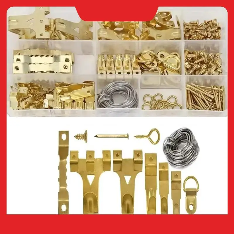 282Pcs Metal Photo Hook Photo Frame Hanging Mounting Accessories Multi-Purpose Clock Wall Drawing Hanger Kit