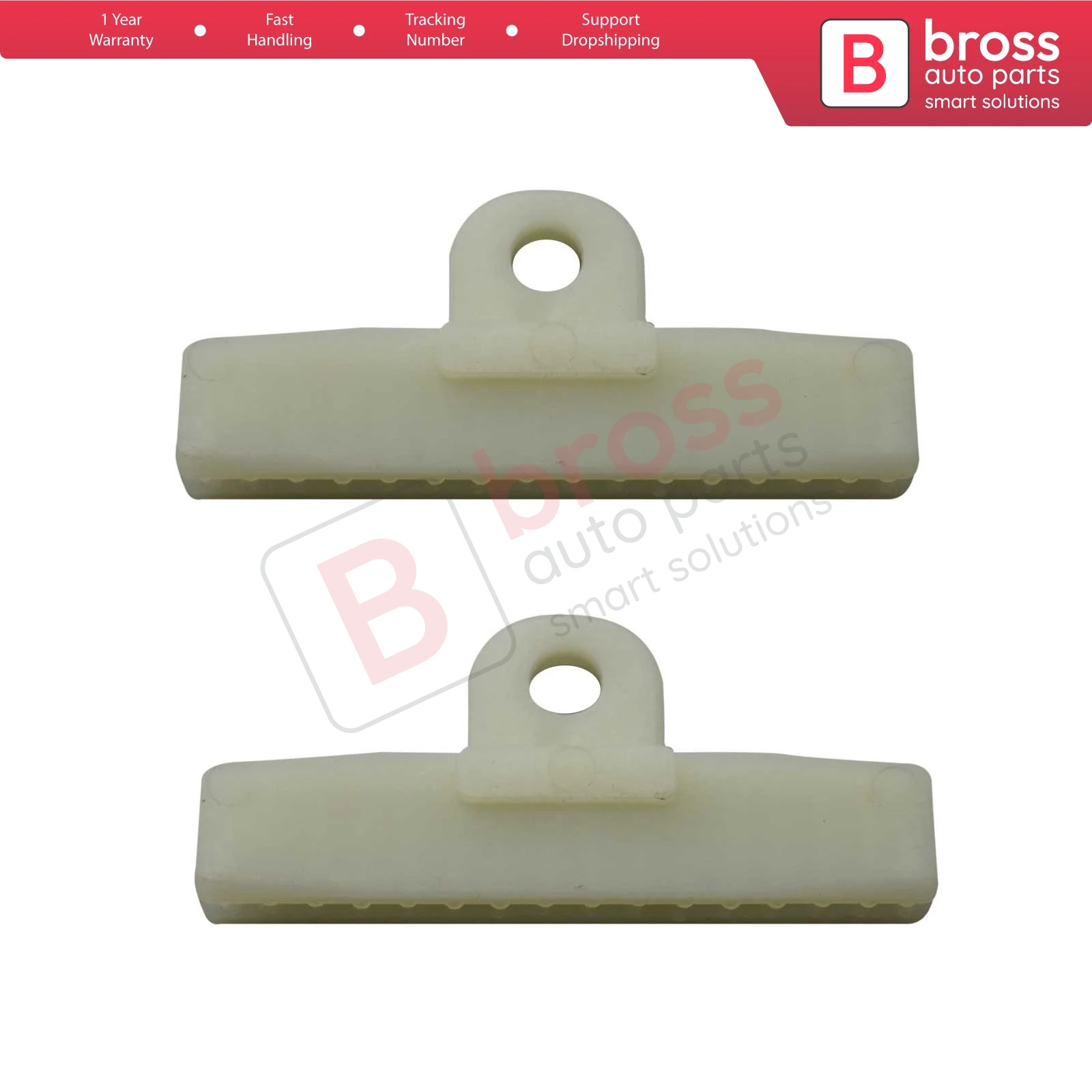 Bross Auto Parts BWR5020 2 Pieces Electrical Power Window Regulator Glass Channel Slider Sash Connector Clips for Toyota Type 1