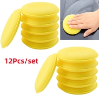 12Pcs Car Waxing Polish Wax Foam Sponge High Density Applicator Pads Cleaning Sponge Auto Detail Washing Car Cleaning Tool