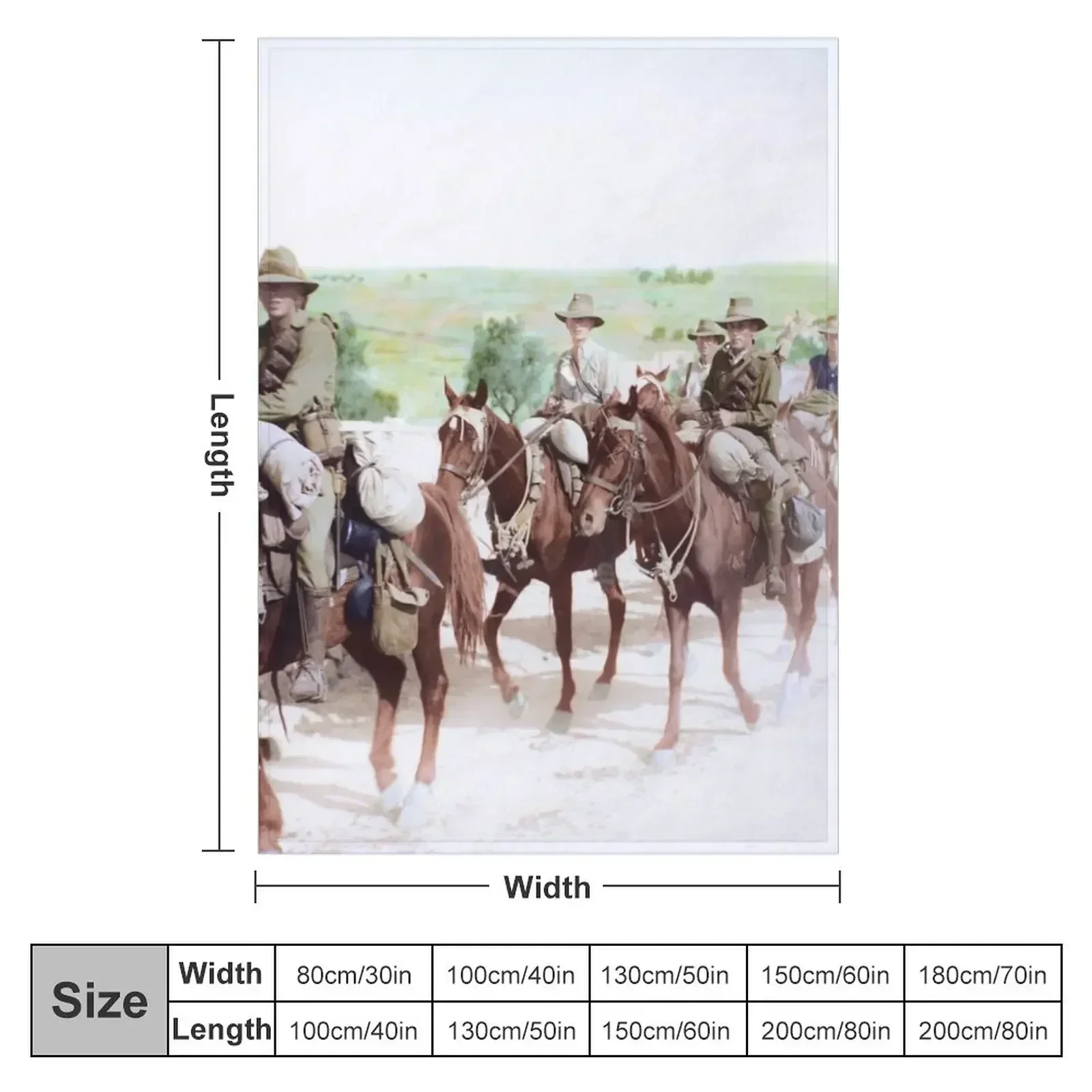 Australian Light Horse, 1918 Throw Blanket Travel Custom Flannel Cute Plaid Winter beds Blankets