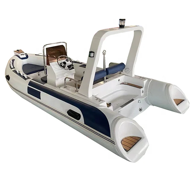 16ft RIB 480 هيكل الألياف الزجاجية شبه الصلبة PVC / قوارب هيبالون القابلة للنفخ للبيع