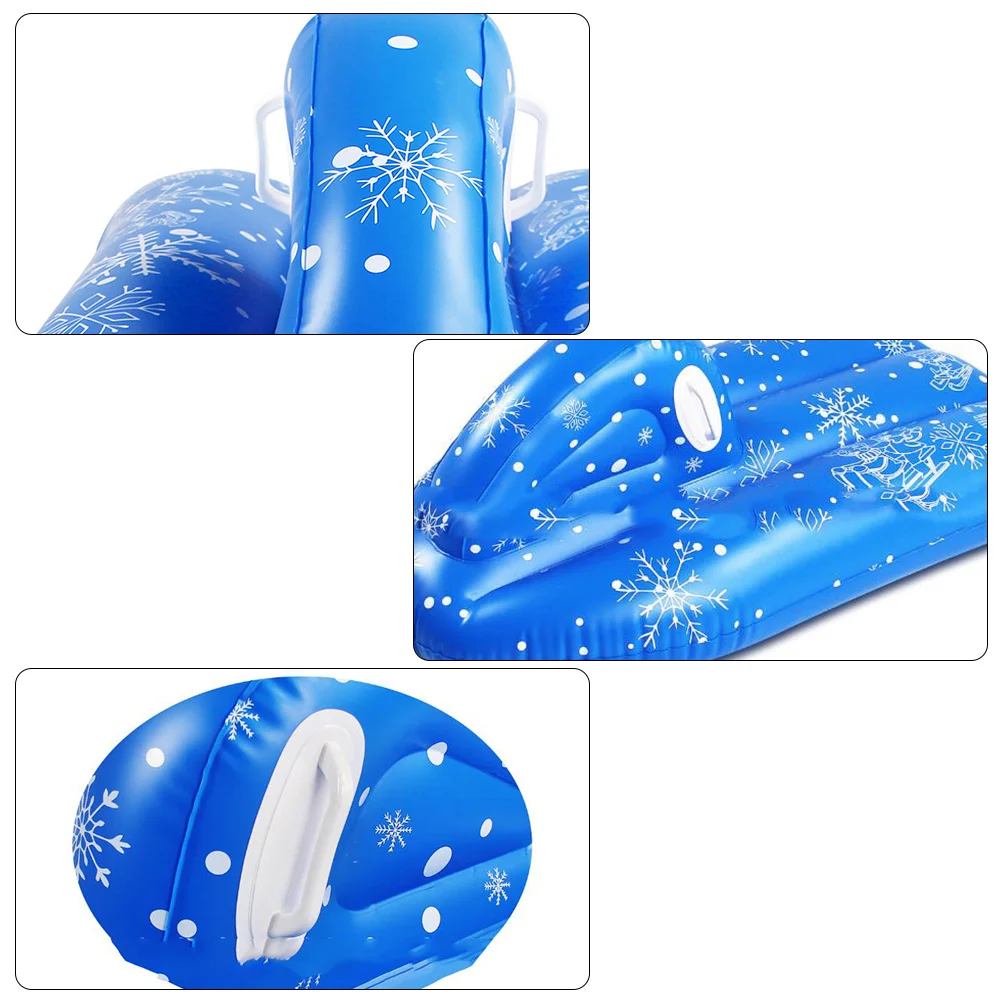 

Winter Inflatable Snow Tube PVC Snowflake Heavy Duty Kids Snow Sled Safety Handles Outdoor Skiing Skating Equipment