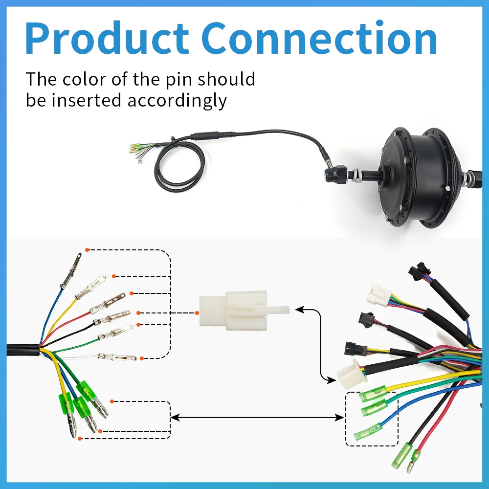 Julet Electric Bicycle Wheel Hub Motor Cable Extension Line 9-Pin Conversion Line Waterproof Connector Ebike Parts Cable view 6