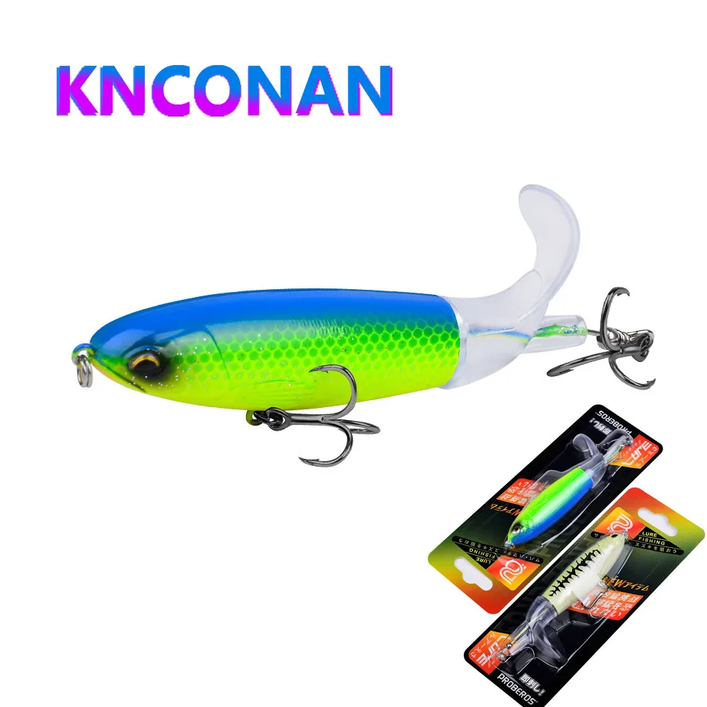 

KNCONAN 105mm 13.5g Water Surface Tractor Fishing Lures Double Propeller Wobbler Spin Artificial Bait Floating Seawater Swimbait