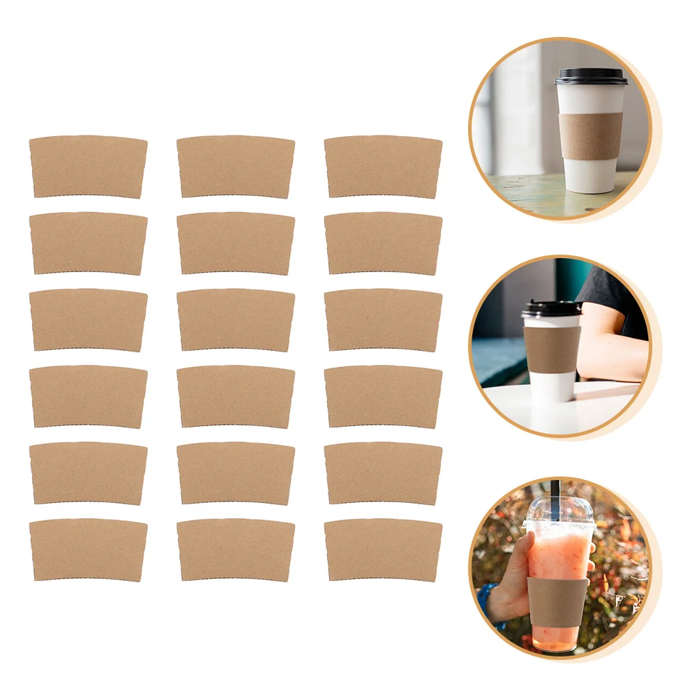 

50 Pcs Insulated Paper Cup Sleeve Practical Replaceable Coffee Constant Temperature Insulation Convenient Delicate Portable