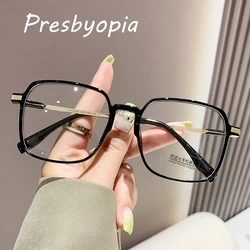 Gafas de lectura ultraligeras para hombre y mujer, anteojos cuadrados Unisex con montura completa y bloqueo de luz azul, gafas para presbicia Retro Vintage