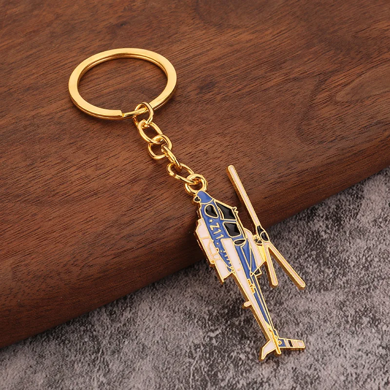 Helicopter key chain metal Keychain Car Key Chain aircraft modeling Key Ring Birthday Gift For Man Women