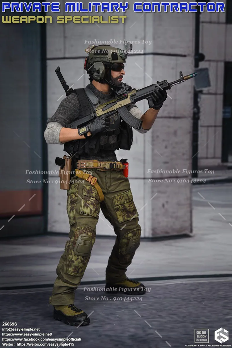 EasySimple 26069S 1/6 ذكر الجندي المقاول العسكري الخاص مجموعة كاملة 12 بوصة عمل نموذج لجسم أفضل الدمى القابلة للجمع ﻿