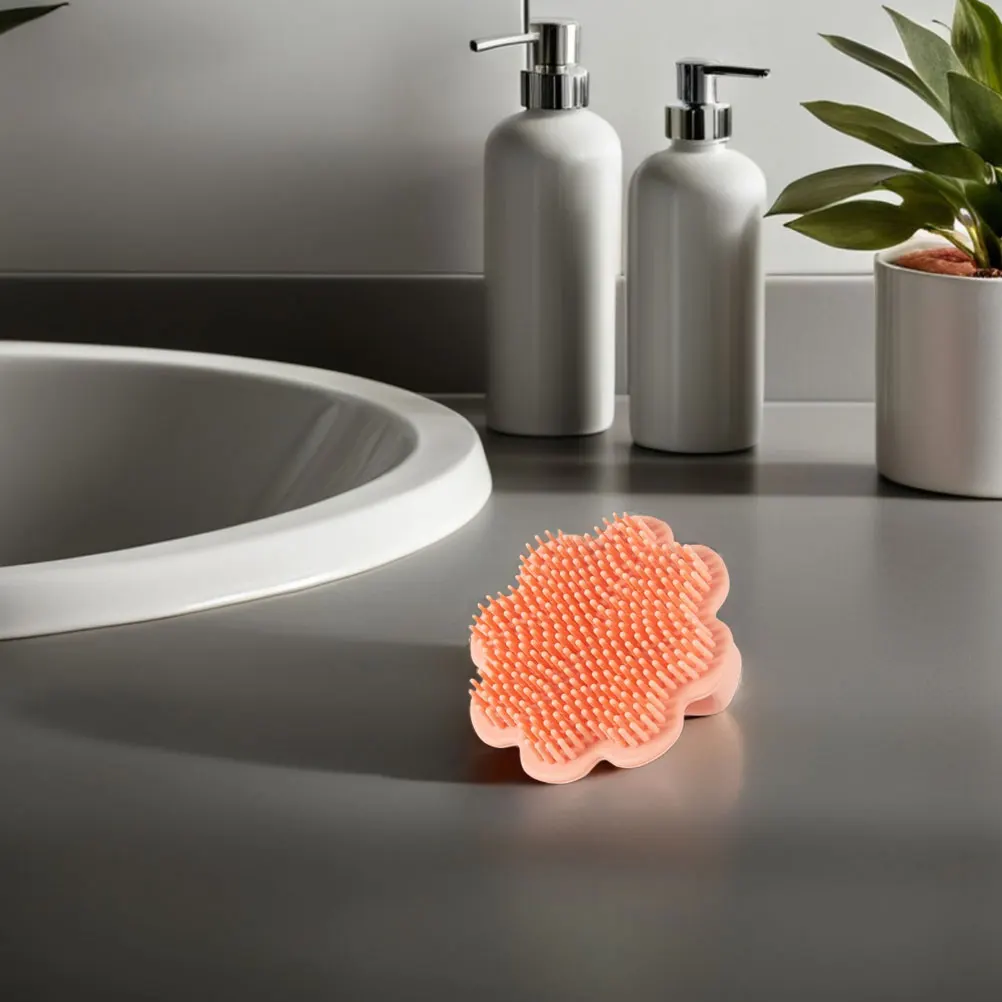 

2Pcs Baby Bath Scalp Brush Silicone Soft Lion Shape Newborn Cradle Cap Removal Exfoliator Massager Newborn Comb