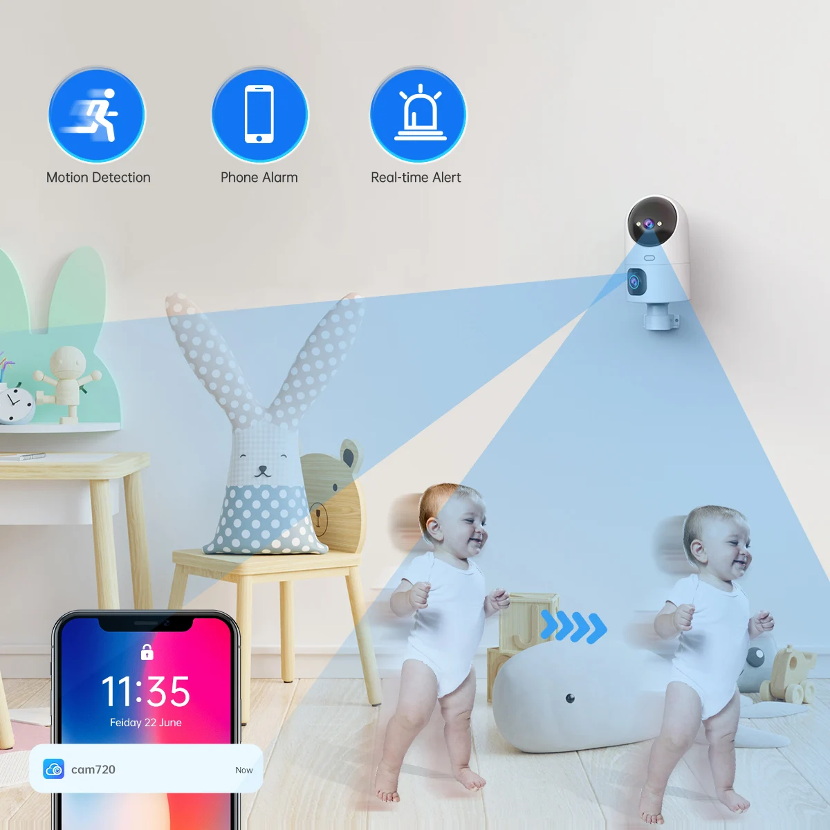 Jooan 4k 6mp IP-Kamera Doppel objektiv Dual-Screen-CCTV-Überwachungs kamera 5g WiFi Home Baby Monitor Auto Tracking Video überwachungs kamera