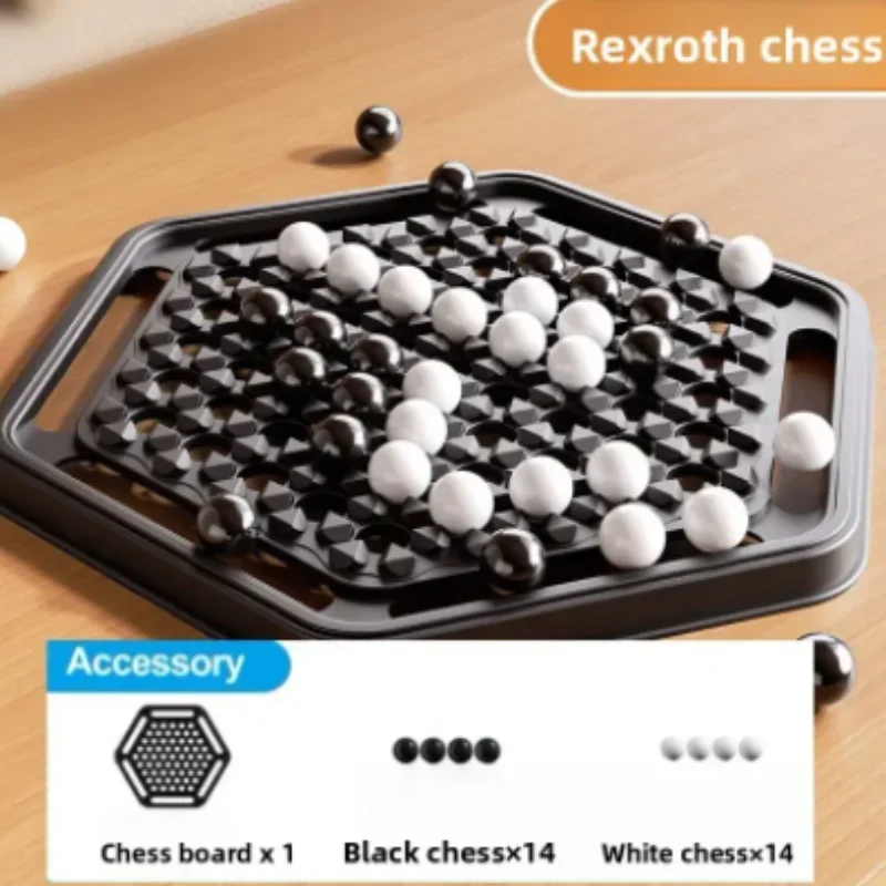 Push hard Chess Set - Family Children's Strategy Train Black White Board Toys Interactive Logic Game for Parent-Child Engagement