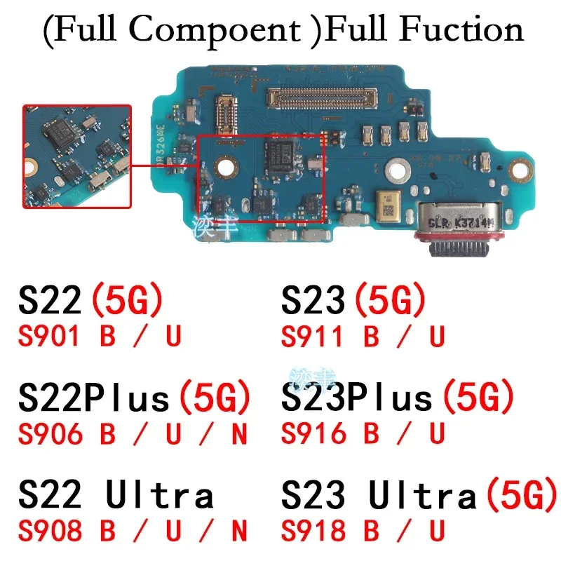 Usb Dock Charger Port for Samsung Galaxy S23 S22 Plus Ultra S901 S906 S908 S911 S916 S918 B U N 0 Charging Board Module