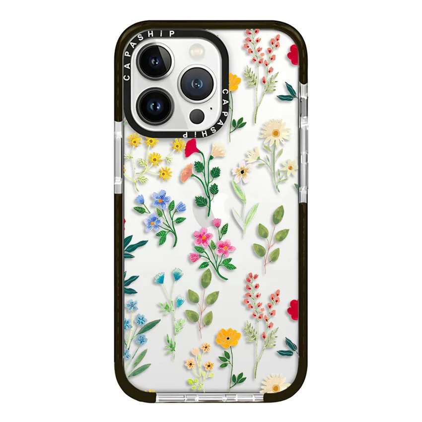 Creative Minimalist Floral Fragments Case For iPhone 16 15 14 13 12 11 Pro XS XR Max 7 8 Plus SE Soft TPU Shockproof Back Cover